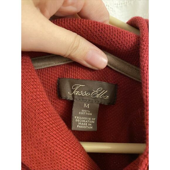 tasso elba sweater mens medium Red Button Winter preppy pullover coastal - Picture 2 of 4